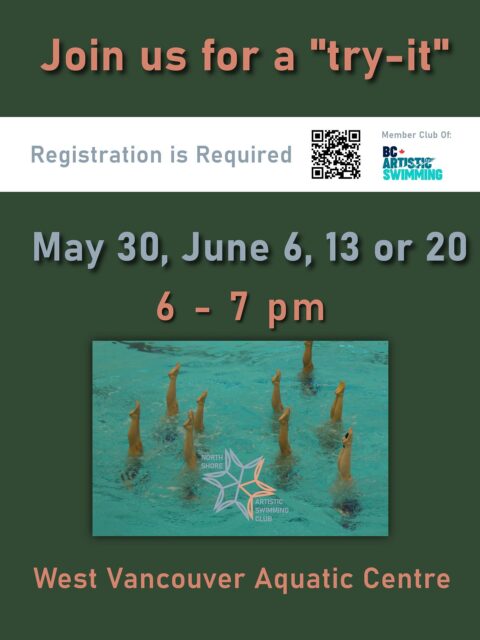 We’ve still got spaces for the upcoming 1 hour “Try-It’s” at @westvanrec - open to children and youth ages 6 to 15. 

This is a great opportunity to experience basic Syncho and decide if you’d like to join summer recreational programming or next season. 

Visit our website or reach out if we can answer questions. 

#artisticswimming #northshore #westvancouver #trysomethingnew @bcartswim #canadaartisticswimming #britishcolumbia